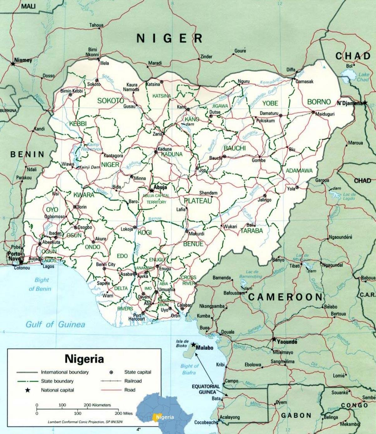 ở nigeria bản đồ châu phi