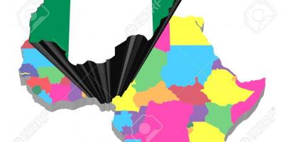 Bản đồ của phi với nigeria đánh dấu