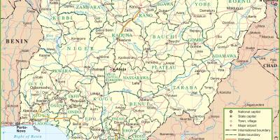 Bản đồ của nigeria đang ở đường lớn