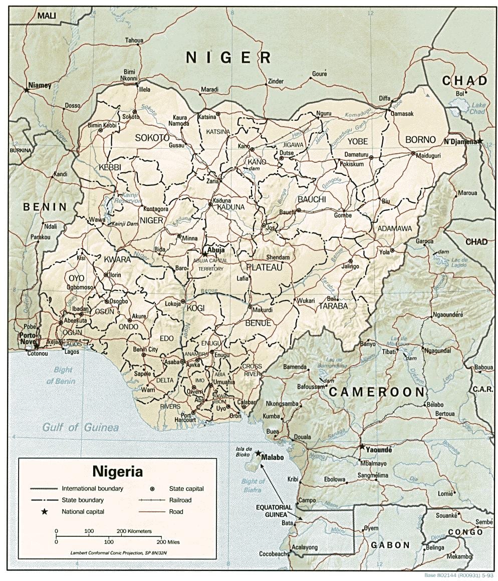 Bản đồ của atlas nigeria