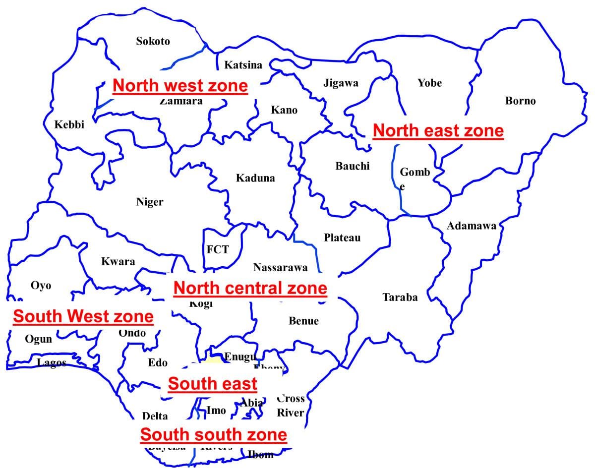 bản đồ của nigeria đang ở 36 kỳ