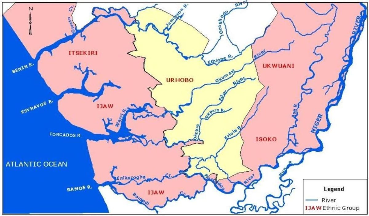 bản đồ của nigeria đang ở con sông lớn