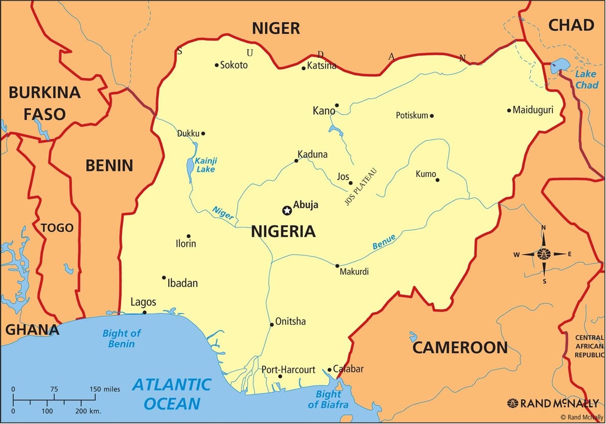 bản đồ của nigeria đang ở sông giê và benue