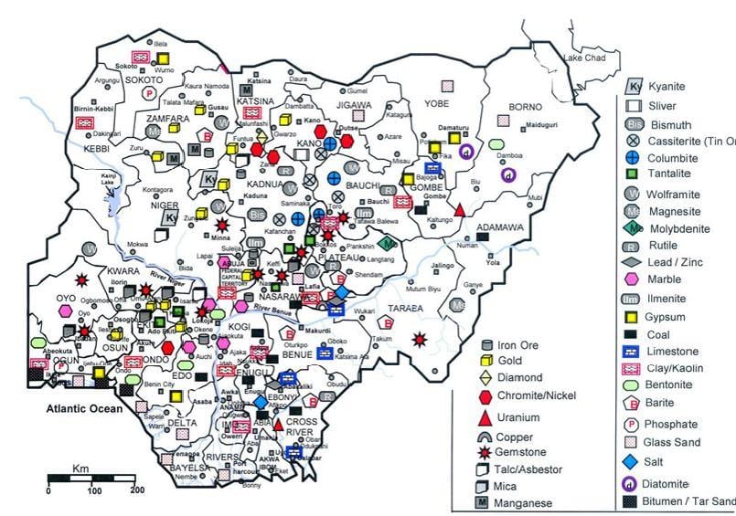 khoáng bản đồ của nigeria