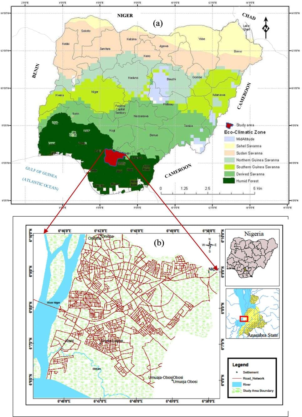 Bản đồ của nigeria đang ở thảm thực vật đai