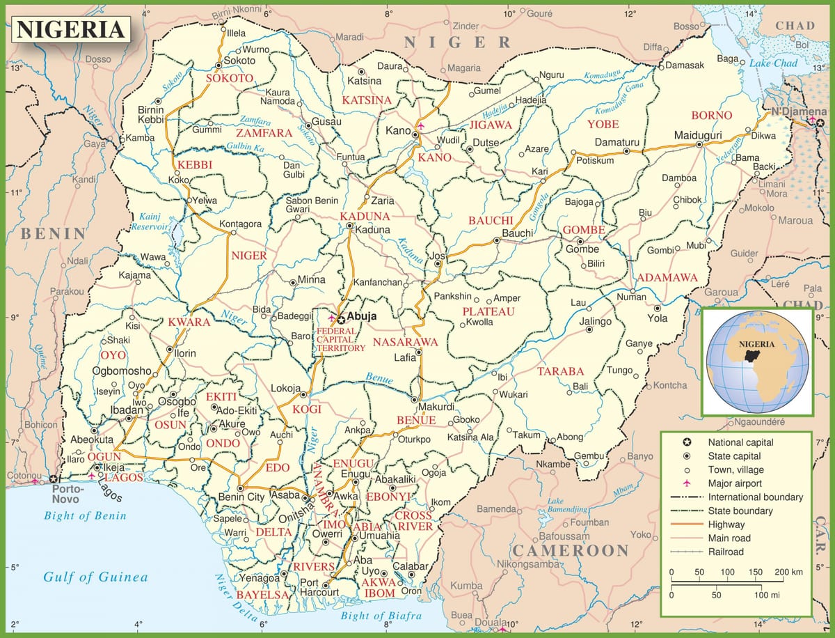 hoàn thành bản đồ của nigeria