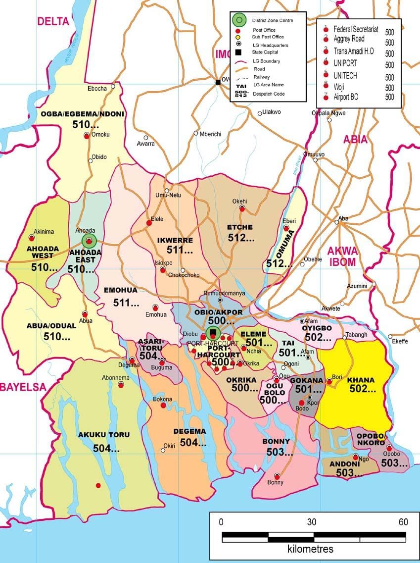 Bản đồ của sông nước nigeria