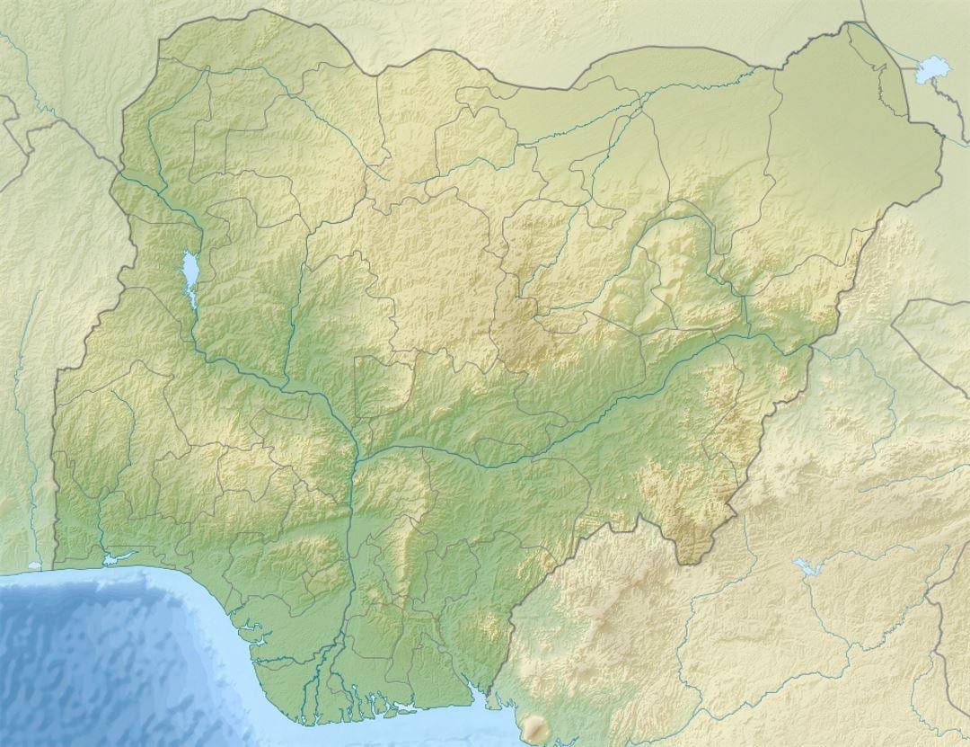 bản đồ của nigeria hiển thị và cứu thoát