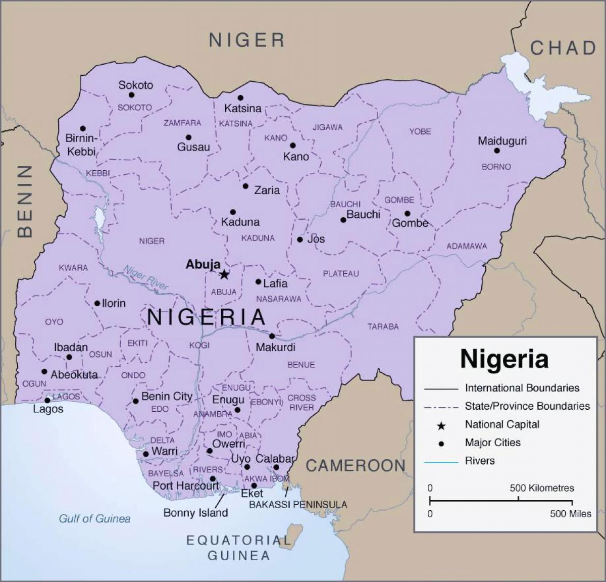 Bản đồ, chi tiết nigeria