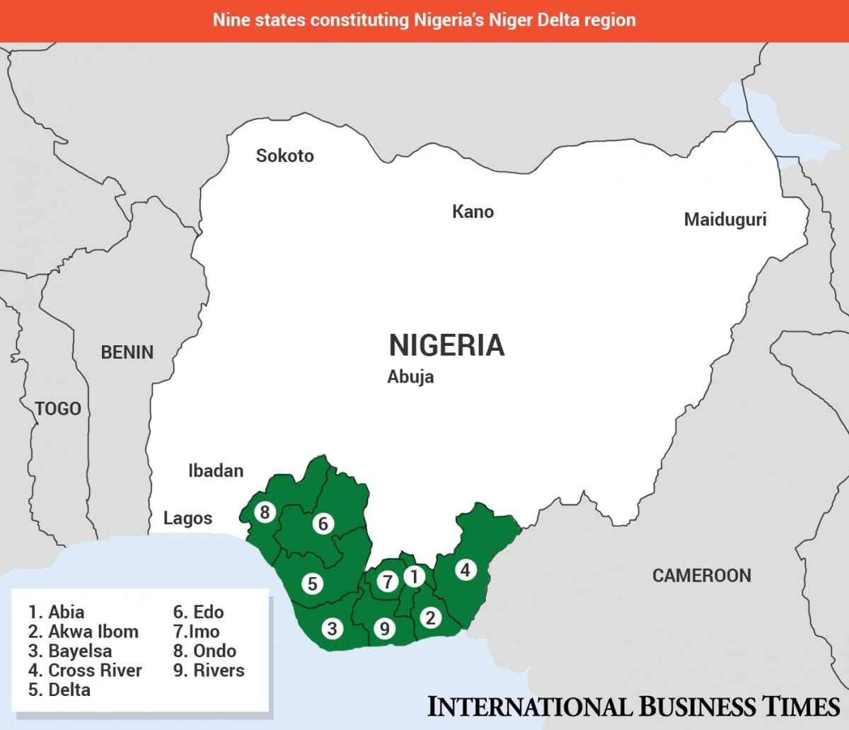 Bản đồ của giê delta bản đồ ở nigeria