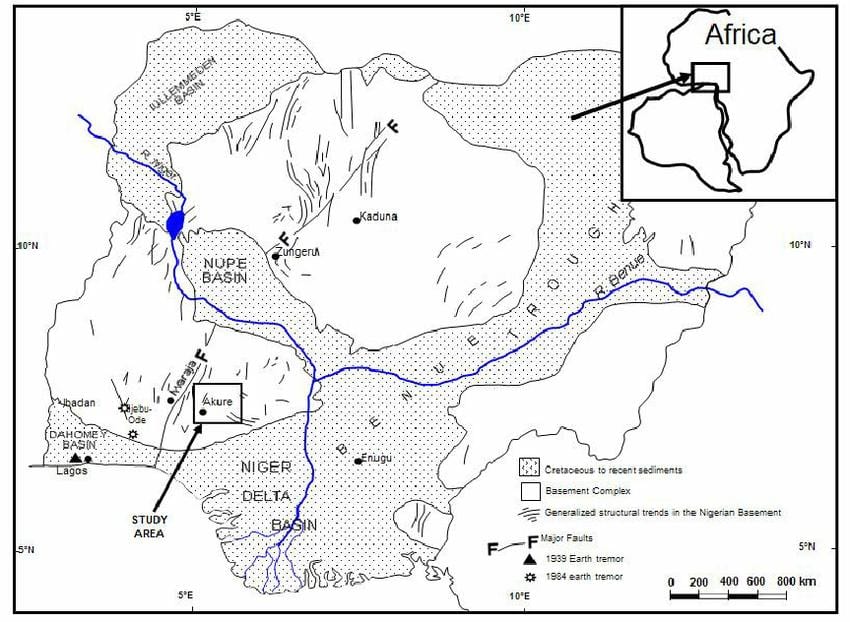 bản đồ của nigeria đang ở thoát
