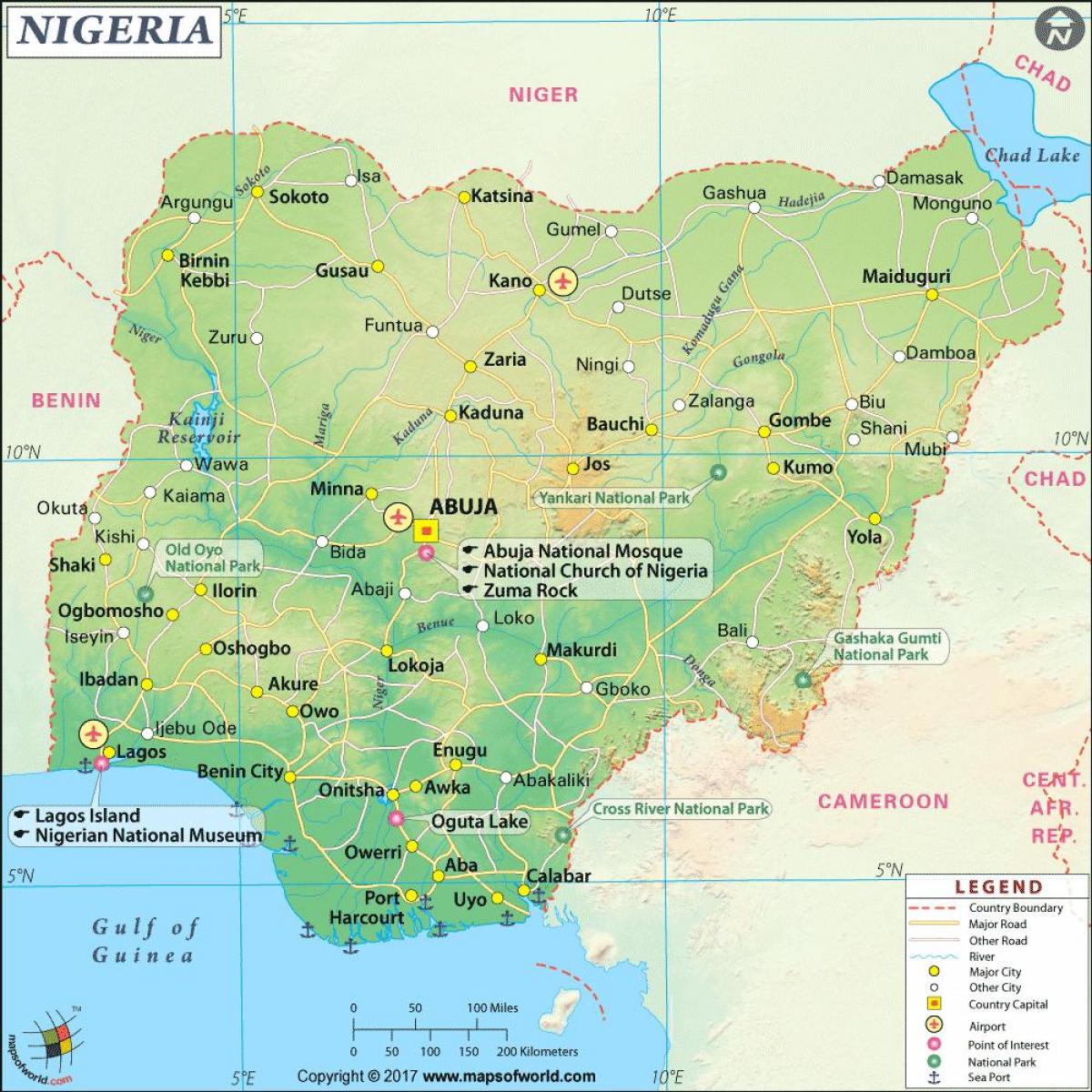 hình ảnh của nigeria bản đồ