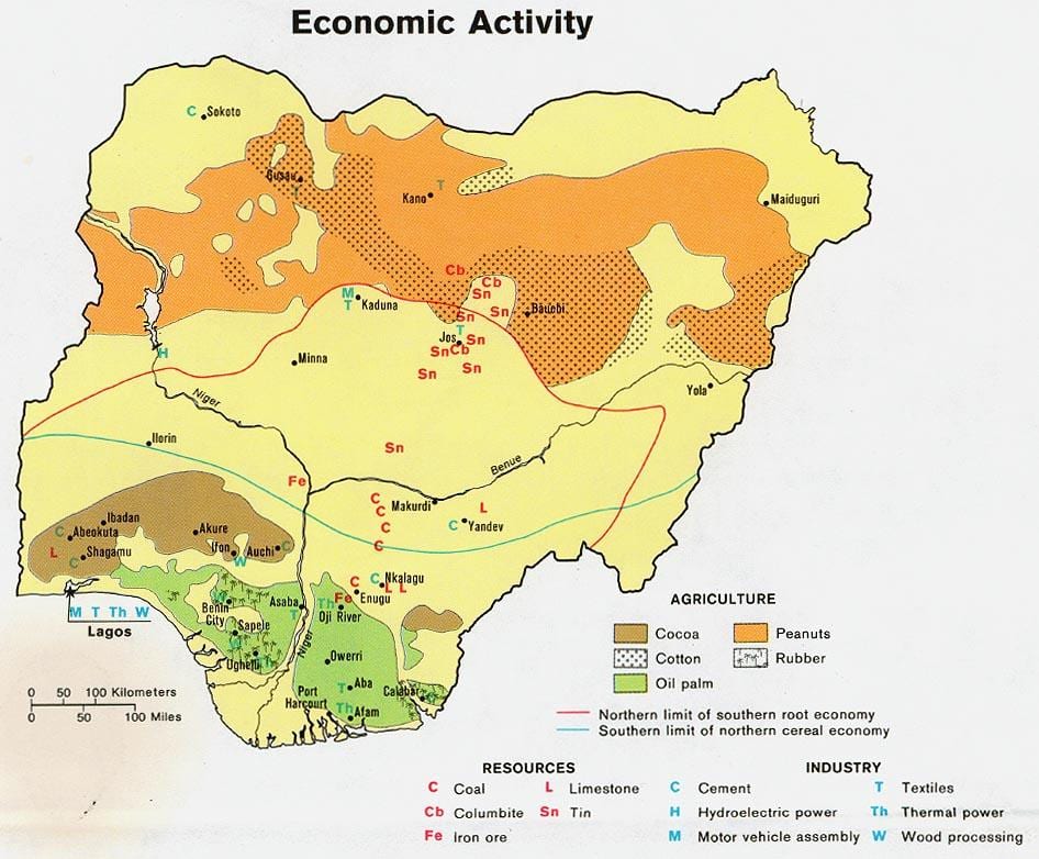 Bản đồ của nông nigeria