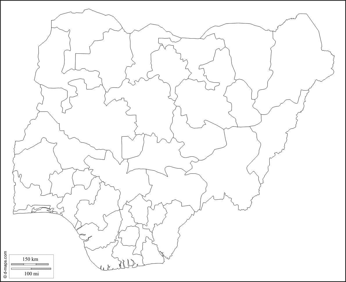 bản đồ trắng của nigeria