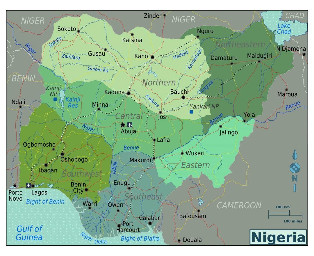 nigeria khu vực bản đồ