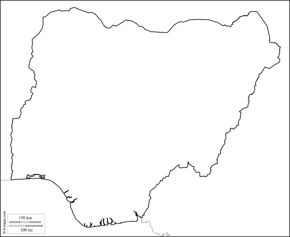 Bản đồ của nigeria phác thảo