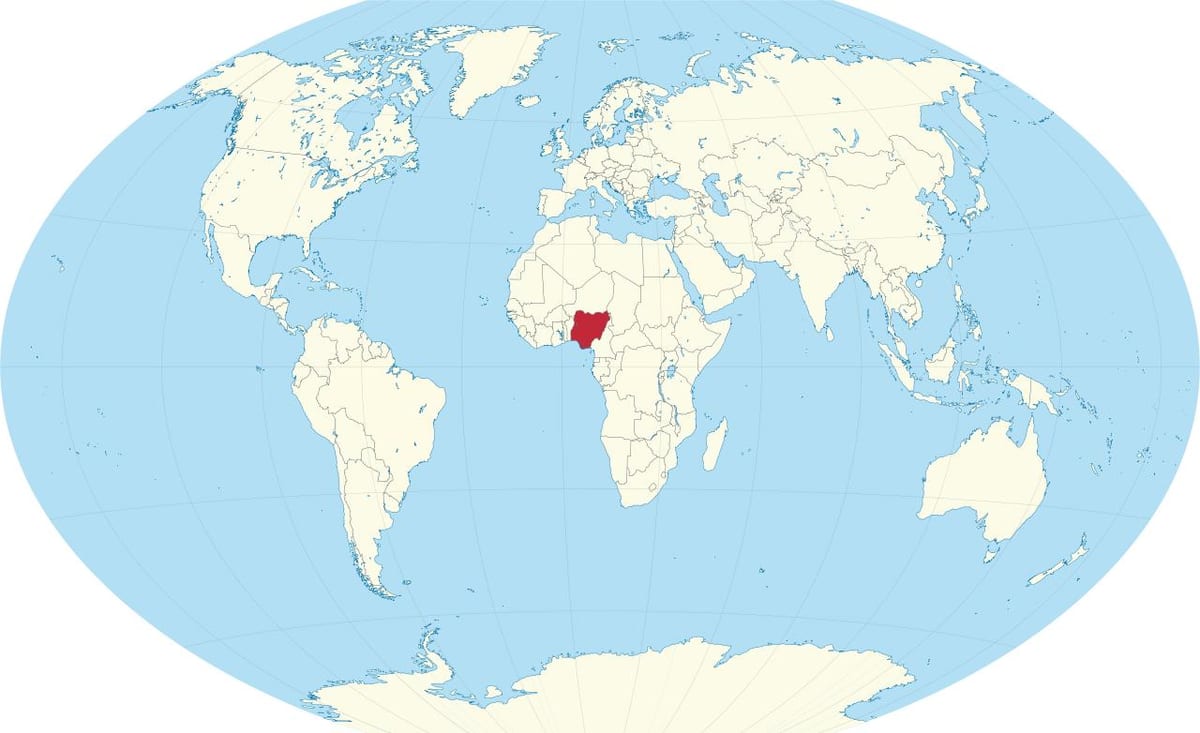 bản đồ thế giới đang ở nigeria