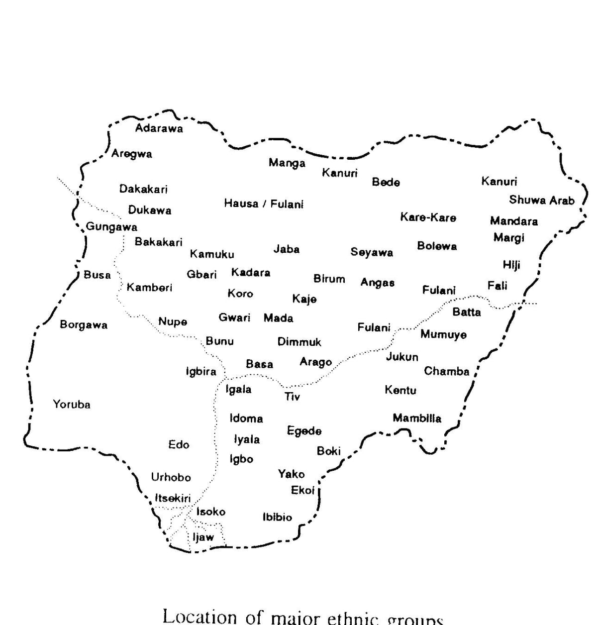 vẽ một bản phác thảo bản đồ của nigeria