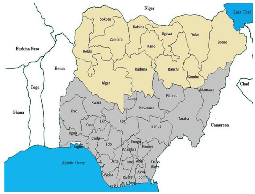 bản đồ của bắc nigeria kỳ