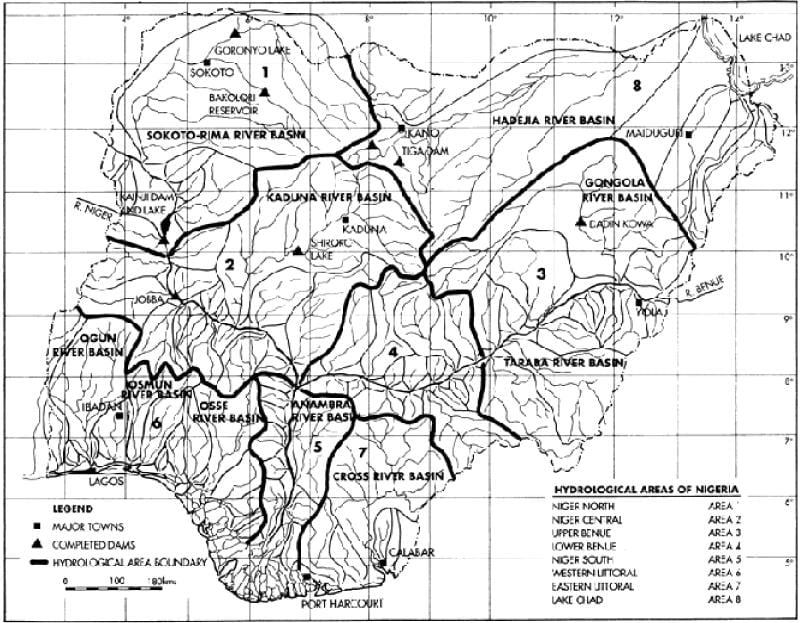 Bản đồ của thuỷ nigeria
