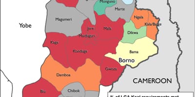 Bản đồ của đông bắc nigeria