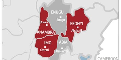 Bản đồ của đông nam nigeria