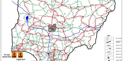 Bản đồ của nigeria đang ở đường mạng
