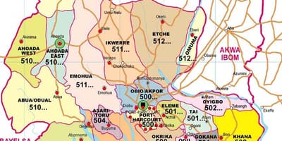Bản đồ của sông nước nigeria