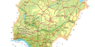 Bản đồ của nigeria độ cao