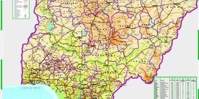 Bản đồ của nigeria đường khoảng cách