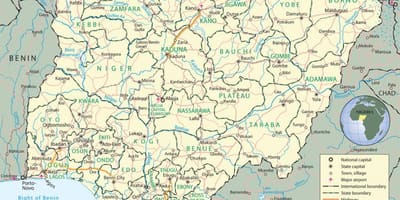 Bản đồ của nigeria đang ở kỳ và thủ đô