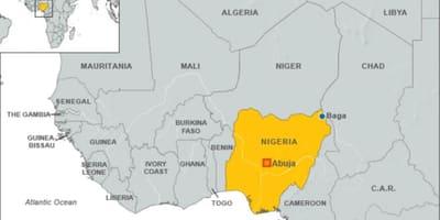 Bản đồ của nigeria biên giới