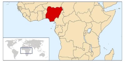 Nigeria vị trí trên bản đồ thế giới