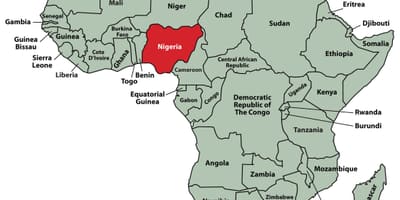Bản đồ của nigeria vị trí ở châu phi