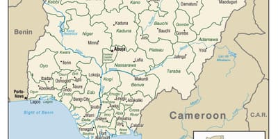 Bản đồ của nigeria với thành phố